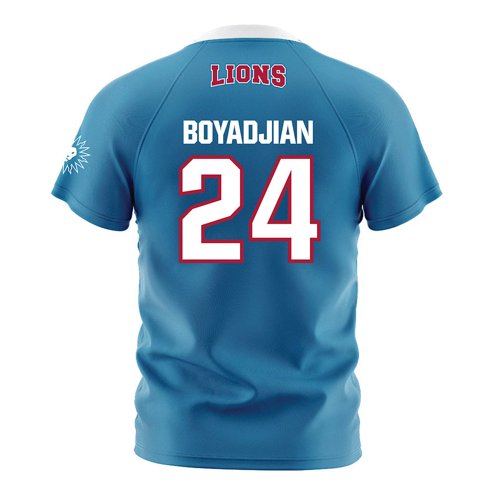 LMU - NCAA Men's Soccer : Anthony Boyadjian - Blue Soccer Jersey-1
