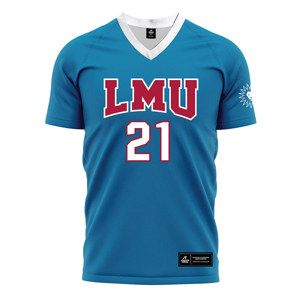 LMU - NCAA Men's Soccer : Tristan Armani - Blue Soccer Jersey-0