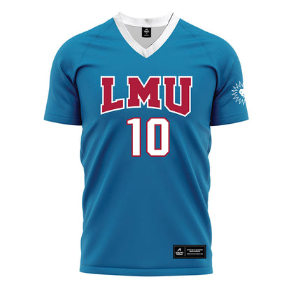 LMU - NCAA Men's Soccer : Lewis Clutton - Blue Soccer Jersey-0