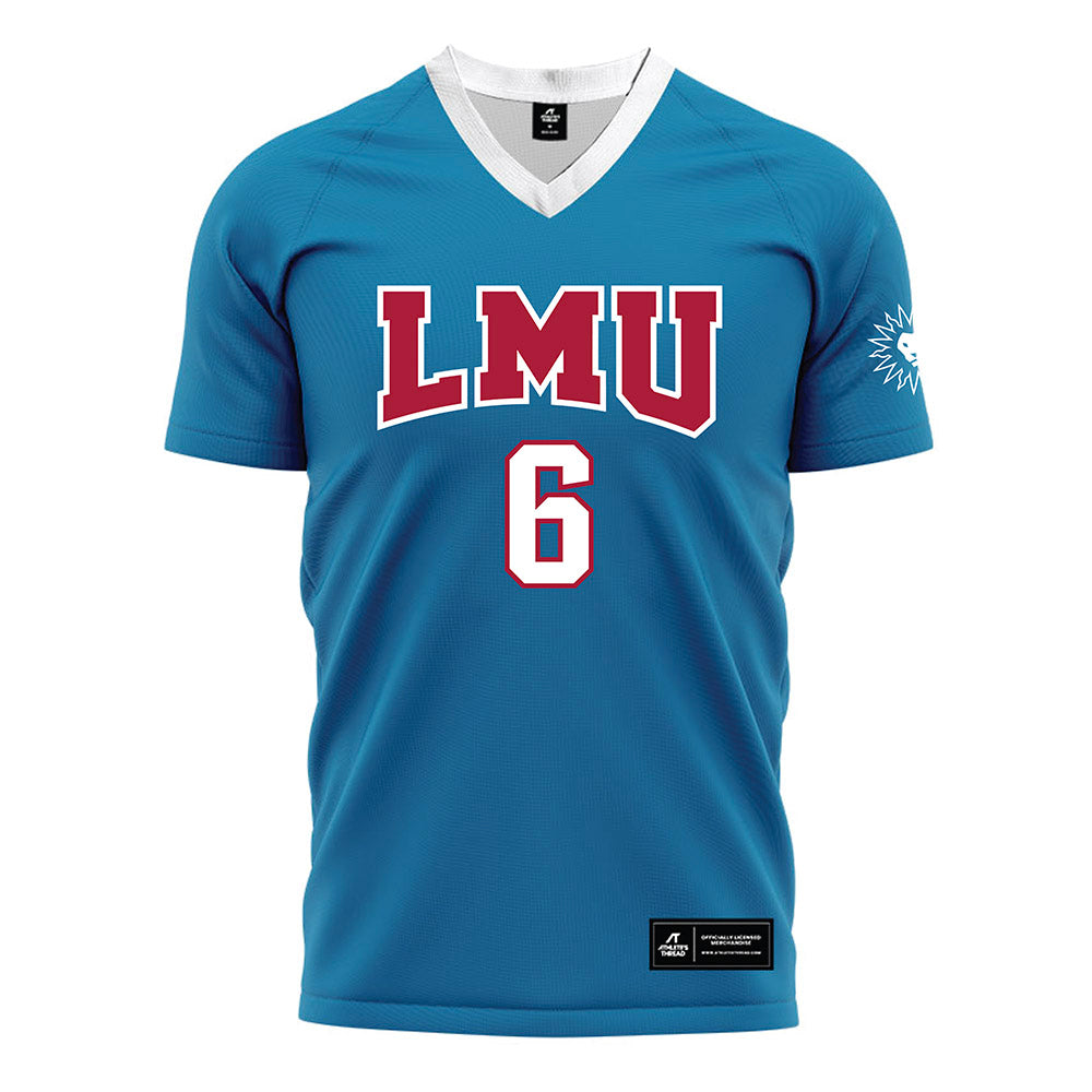 LMU - NCAA Men's Soccer : Hugo Tavares - Blue Soccer Jersey-0