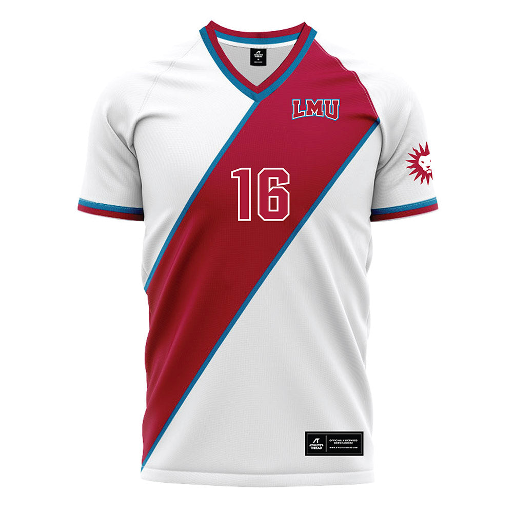 LMU - NCAA Men's Soccer : Mathew Habovstak - White Soccer Jersey-0