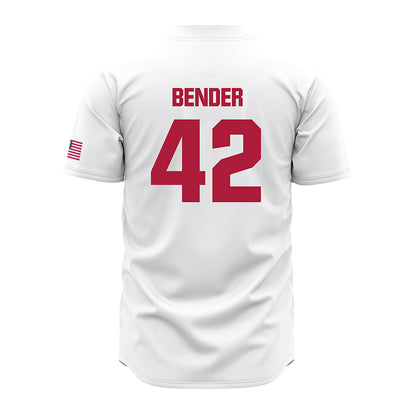 LMU - NCAA Baseball : Zach Bender - White Jersey-1