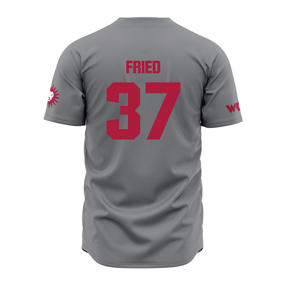 LMU - NCAA Baseball : Jacob Fried - Grey Jersey-1