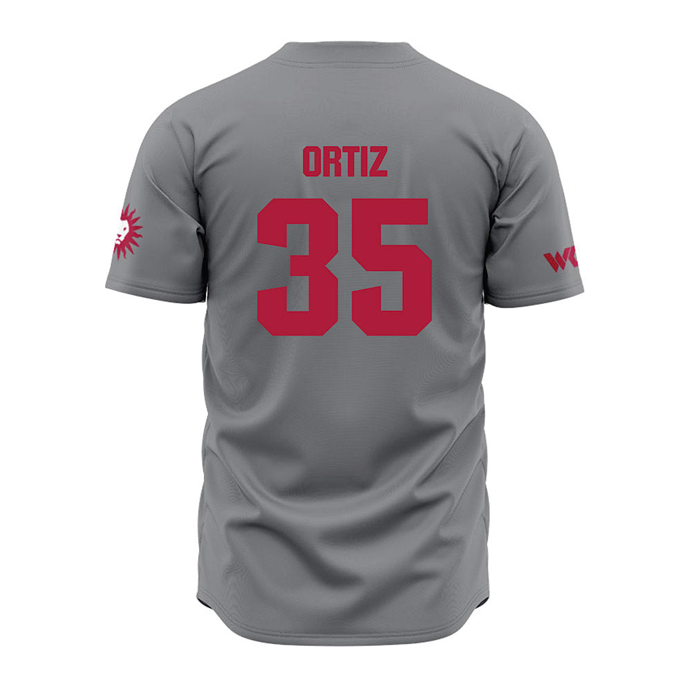 LMU - NCAA Baseball : Jordan Ortiz - Grey Jersey-1