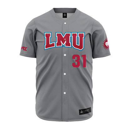LMU - NCAA Baseball : Alec Johnson - Grey Jersey-0