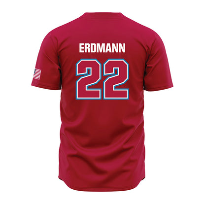 LMU - NCAA Baseball : Eric Erdmann - Red Jersey-1