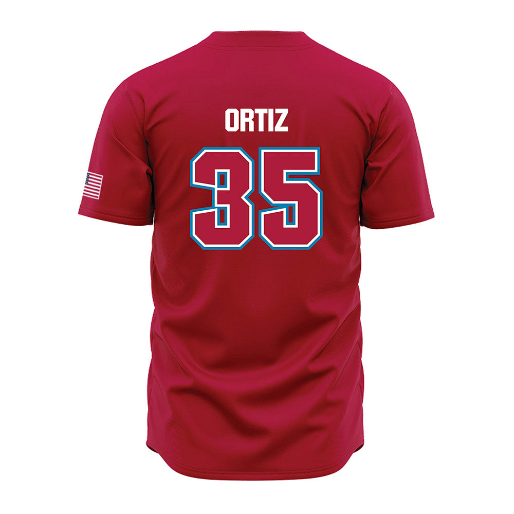 LMU - NCAA Baseball : Jordan Ortiz - Red Jersey-1