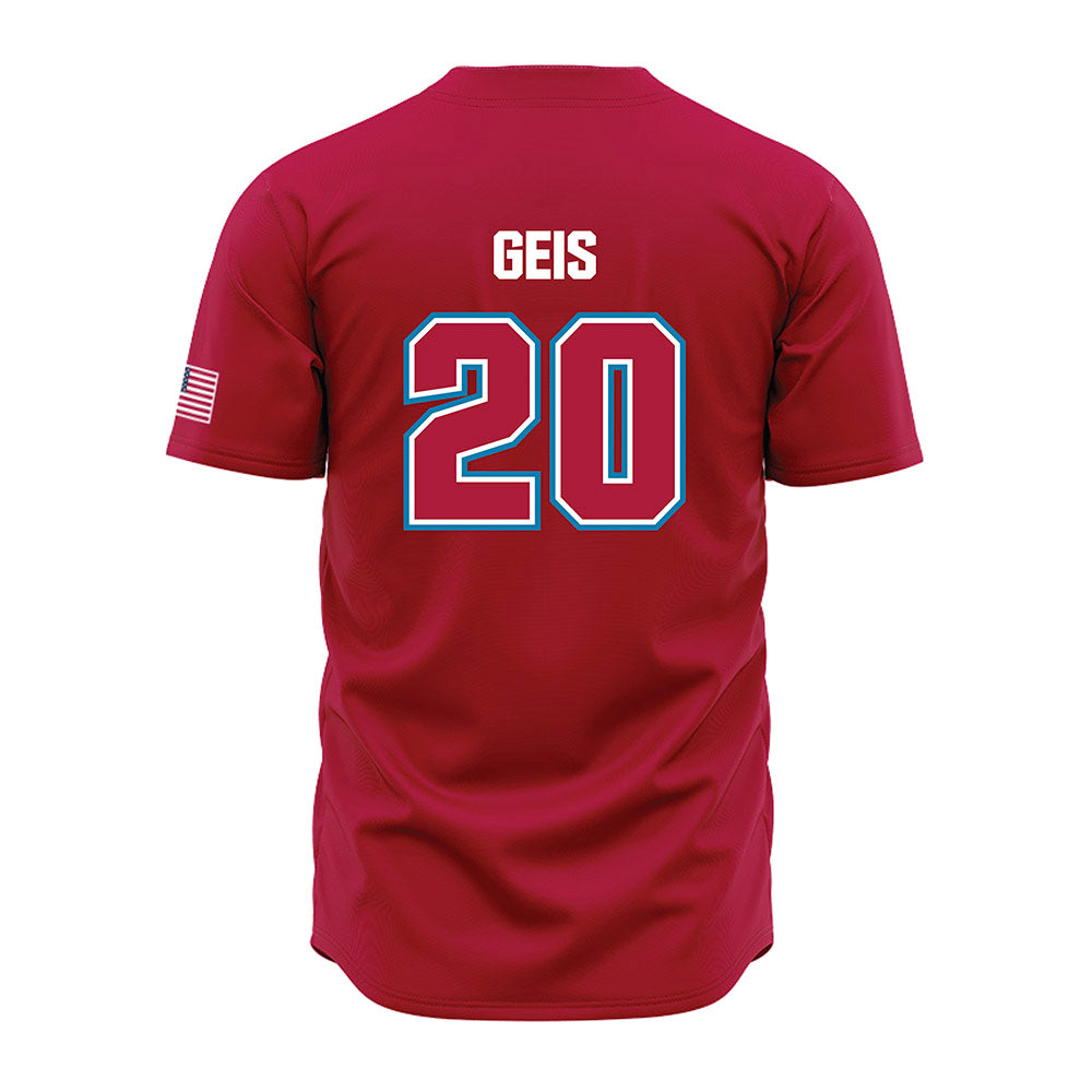 LMU - NCAA Baseball : Jake Geis - Red Jersey-1