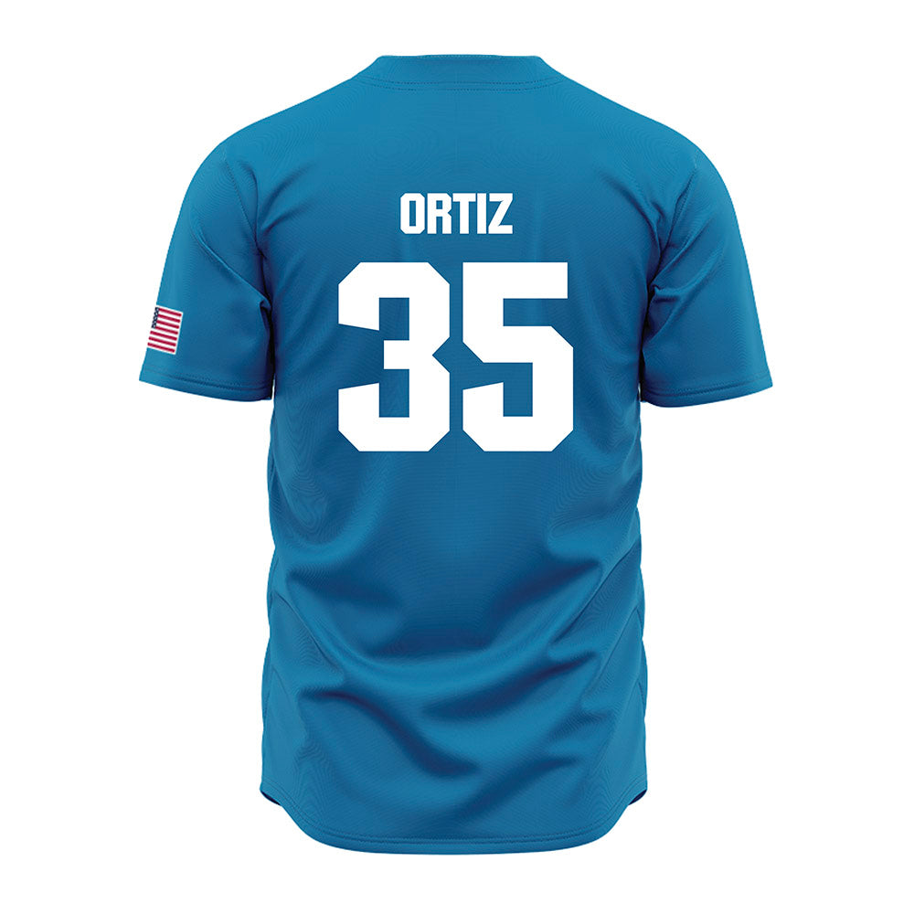 LMU - NCAA Baseball : Jordan Ortiz - Blue Jersey-1