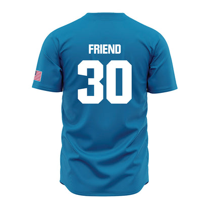 LMU - NCAA Baseball : Travis Friend - Blue Jersey-1