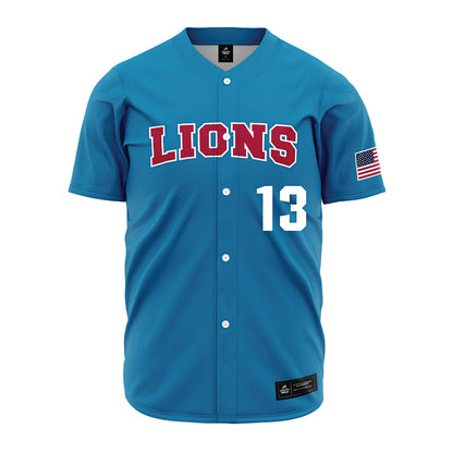 LMU - NCAA Baseball : Caleb Sweeney - Blue Jersey-0