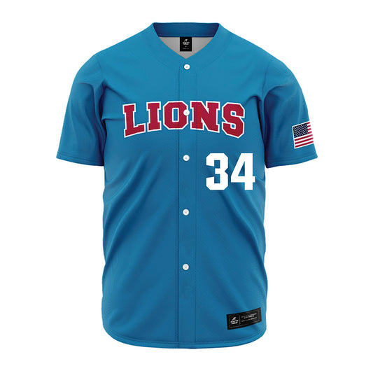 LMU - NCAA Baseball : Zach Wadas - Blue Jersey-0