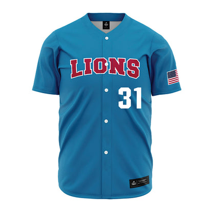 LMU - NCAA Baseball : Alec Johnson - Blue Jersey-0