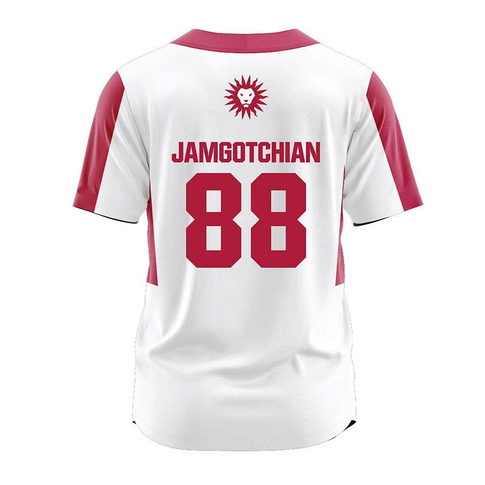 LMU - NCAA Softball : Izzy Jamgotchian - White Jersey-1