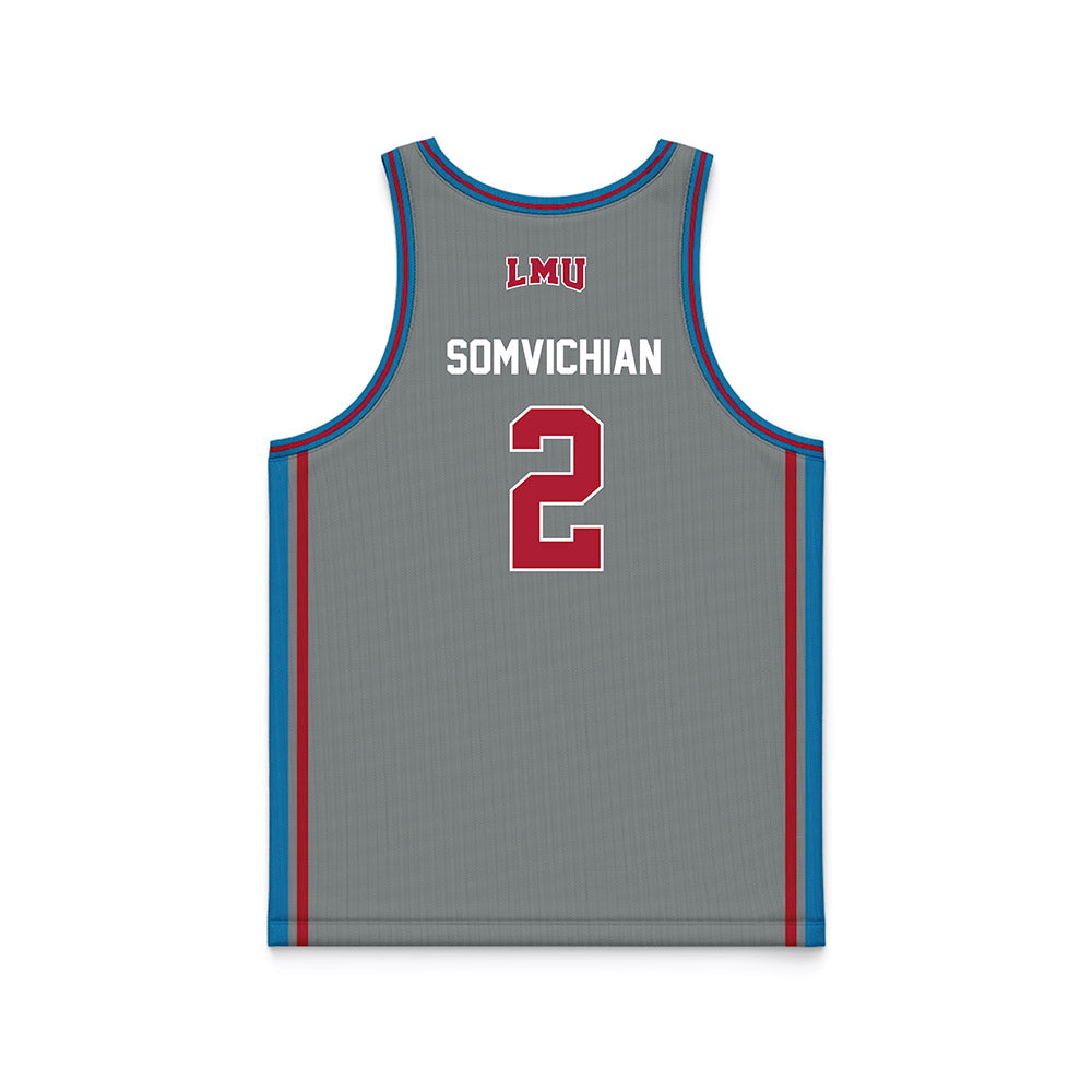 LMU - NCAA Women's Basketball : Mari Somvichian - Grey Basketball Jersey-1