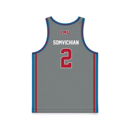 LMU - NCAA Women's Basketball : Mari Somvichian - Grey Basketball Jersey-1