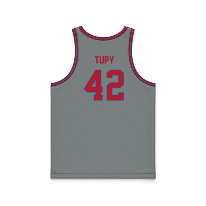 LMU - NCAA Men's Basketball : George Tupy - Grey Basketball Jersey-1