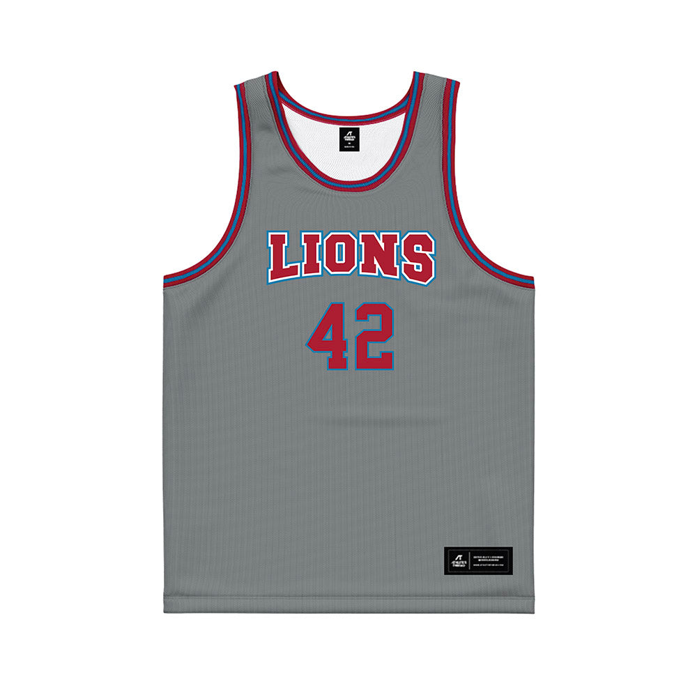 LMU - NCAA Men's Basketball : George Tupy - Grey Basketball Jersey-0