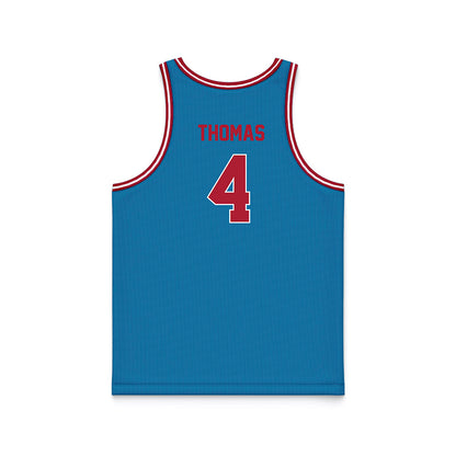 LMU - NCAA Men's Basketball : Aj Thomas - Blue Basketball Jersey-1