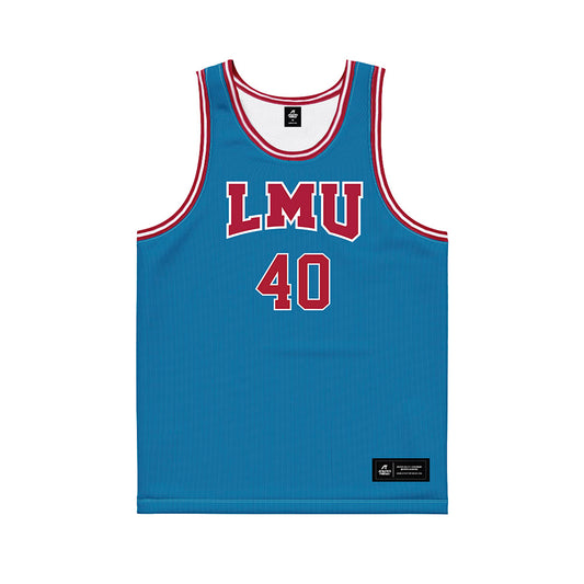 LMU - NCAA Men's Basketball : Cooper Smith - Blue Basketball Jersey-0