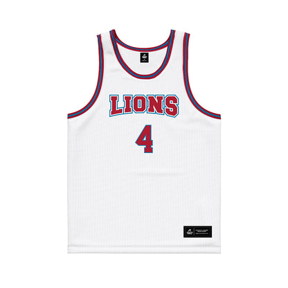 LMU - NCAA Men's Basketball : Aj Thomas - White Basketball Jersey-0