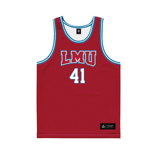 LMU - NCAA Men's Basketball : Kevin Carney - Red Basketball Jersey-0