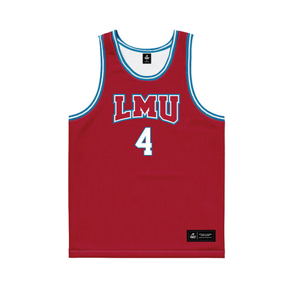 LMU - NCAA Men's Basketball : Aj Thomas - Red Basketball Jersey-0