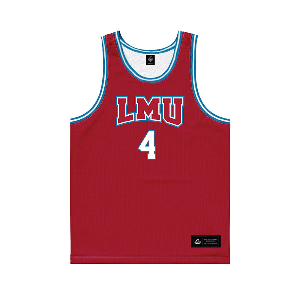 LMU - NCAA Men's Basketball : Aj Thomas - Red Basketball Jersey-0