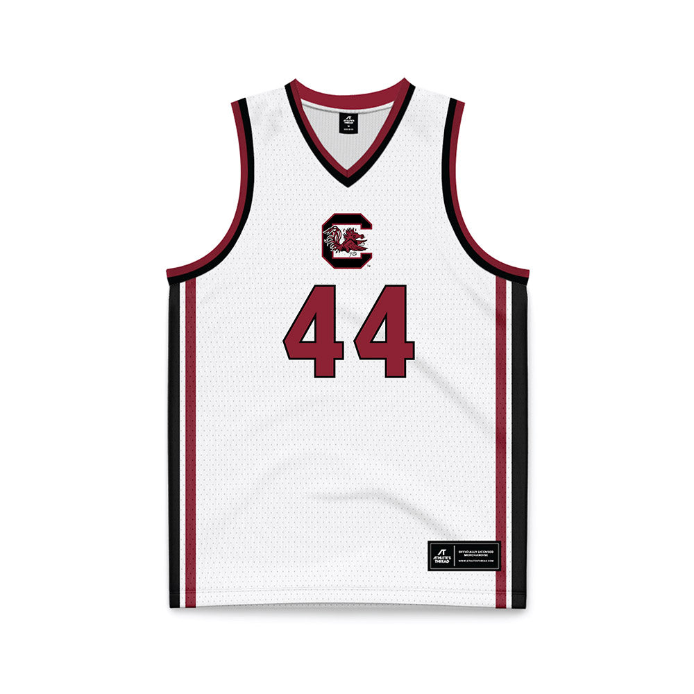 South Carolina - NCAA Women's Basketball : Agot Makeer - White Basketball Jersey-0