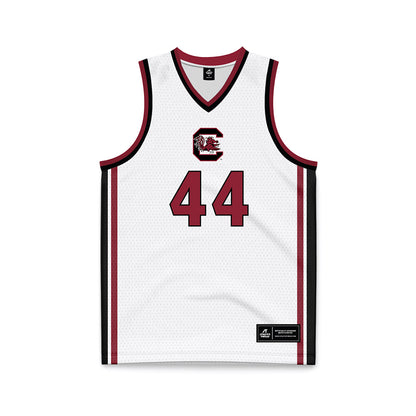 South Carolina - NCAA Women's Basketball : Agot Makeer - White Basketball Jersey-0