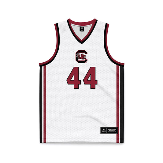 South Carolina - NCAA Women's Basketball : Agot Makeer - White Basketball Jersey-0