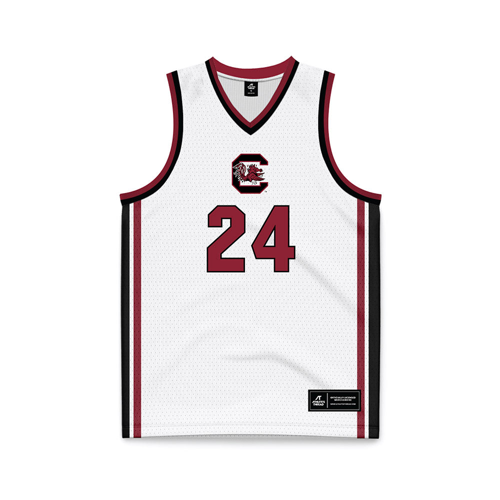 South Carolina - NCAA Women's Basketball : Ayla McDowell - White Basketball Jersey-0