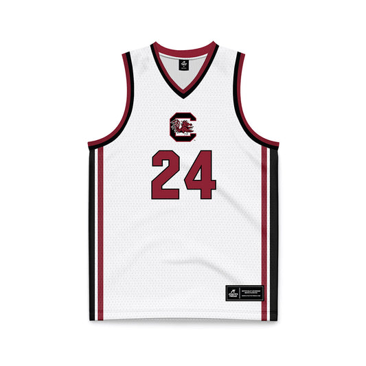 South Carolina - NCAA Women's Basketball : Ayla McDowell - White Basketball Jersey-0