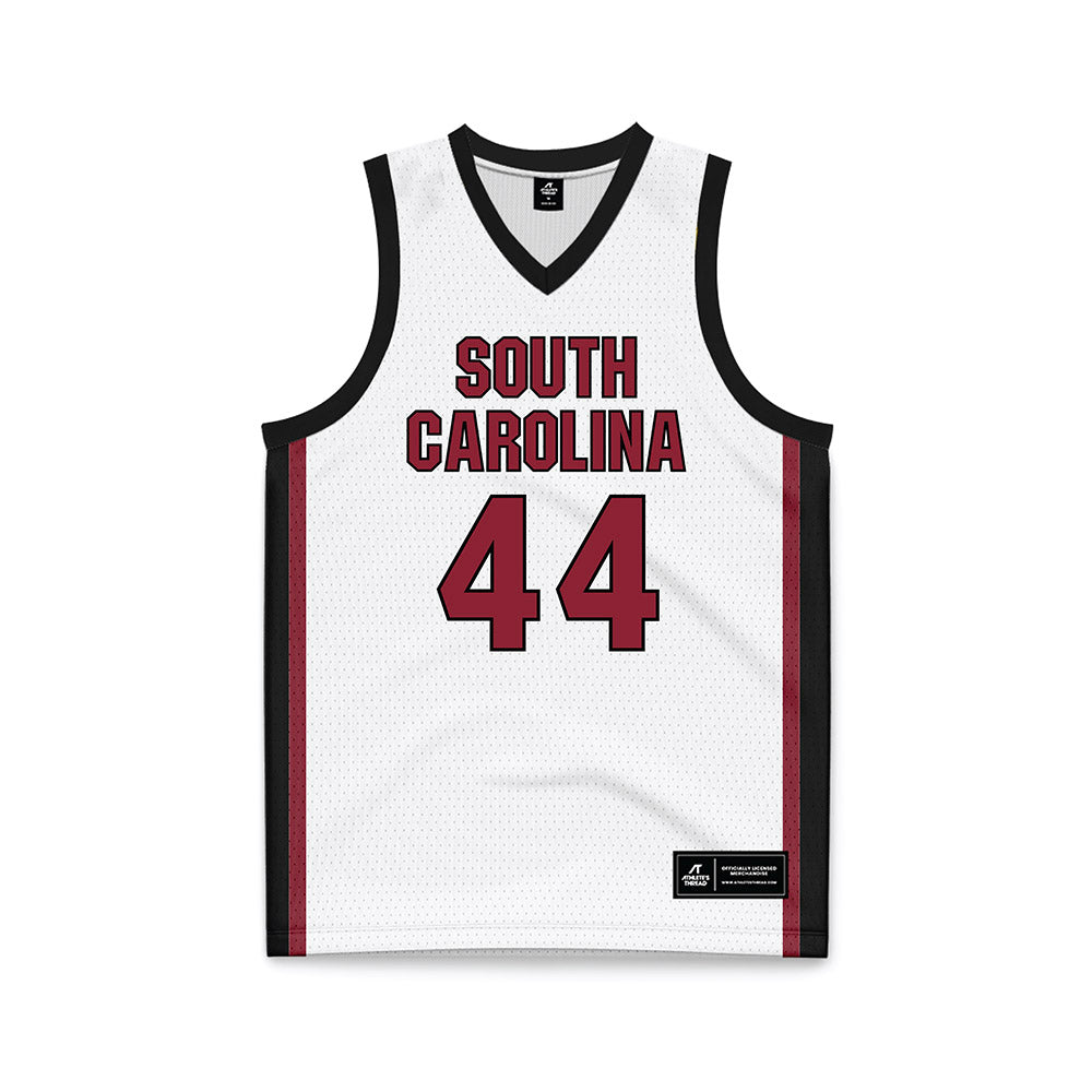 South Carolina - NCAA Women's Basketball : Agot Makeer - White Basketball Jersey-0