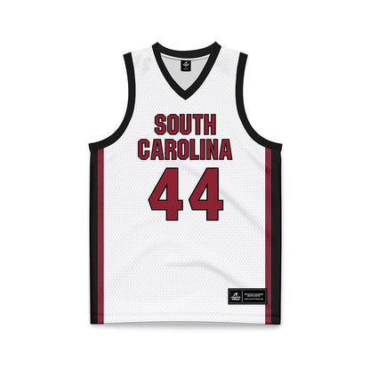 South Carolina - NCAA Women's Basketball : Agot Makeer - White Basketball Jersey-0