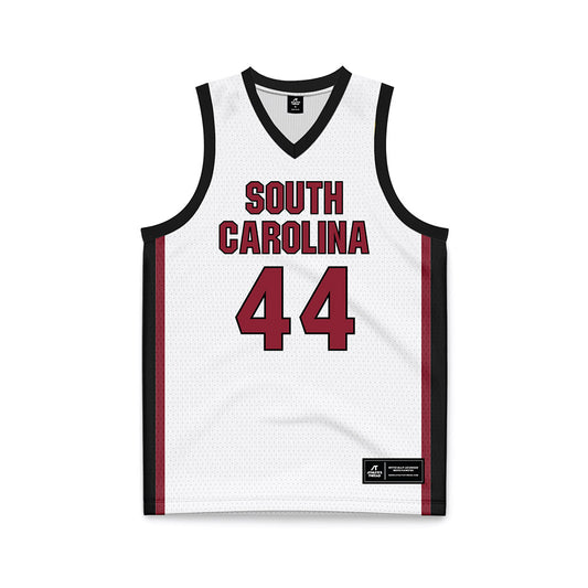 South Carolina - NCAA Women's Basketball : Agot Makeer - White Basketball Jersey-0
