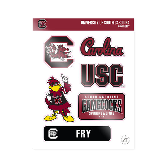 South Carolina - NCAA Men's Swimming & Diving : Connor Fry - Sticker Sheet-0