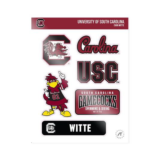 South Carolina - NCAA Men's Swimming & Diving : Evan Witte - Sticker Sheet-0