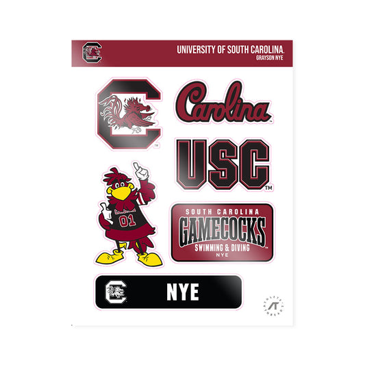 South Carolina - NCAA Men's Swimming & Diving : Grayson Nye - Sticker Sheet-0