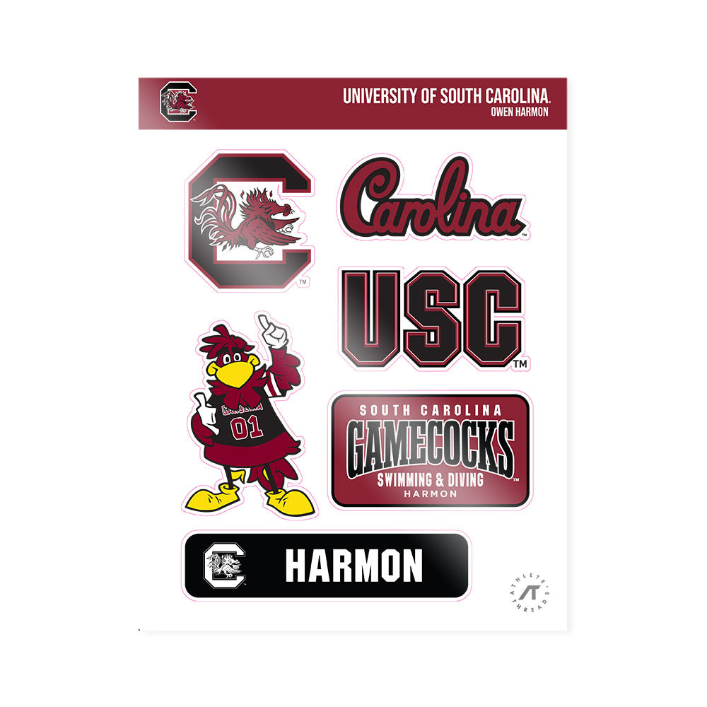 South Carolina - NCAA Men's Swimming & Diving : Owen Harmon - Sticker Sheet-0