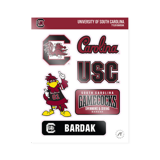 South Carolina - NCAA Men's Swimming & Diving : Tyler Bardak - Sticker Sheet-0