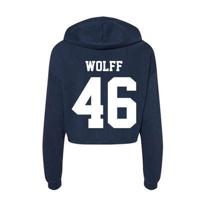 Penn State - NCAA Football : Evan Wolff - Classic Shersey Women's Crop Fleece Hooded Sweatshirt-1