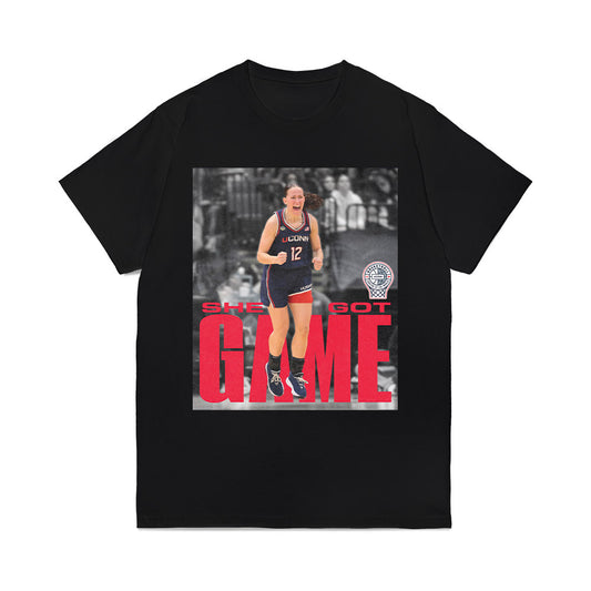 UConn - NCAA Women's Basketball : Ashlynn Shade - NCAA® National Champs Photo Collection - She Got Game Comfort Colors T-Shirt-0
