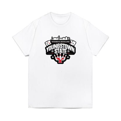 Youngstown State - NCAA Women's Bowling : - Team Huddle Comfort Colors T-Shirt-0