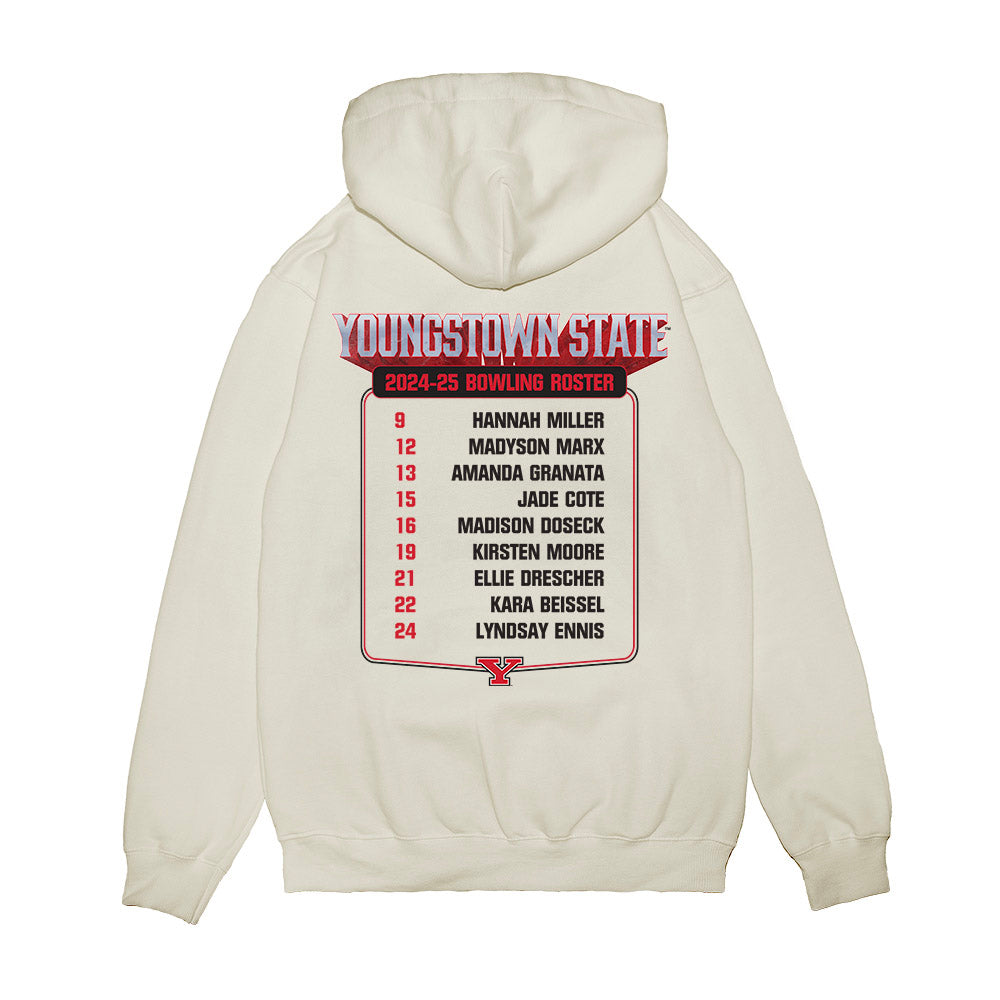 Youngstown State - NCAA Women's Bowling : - Roster Premium Hooded Sweatshirt-1