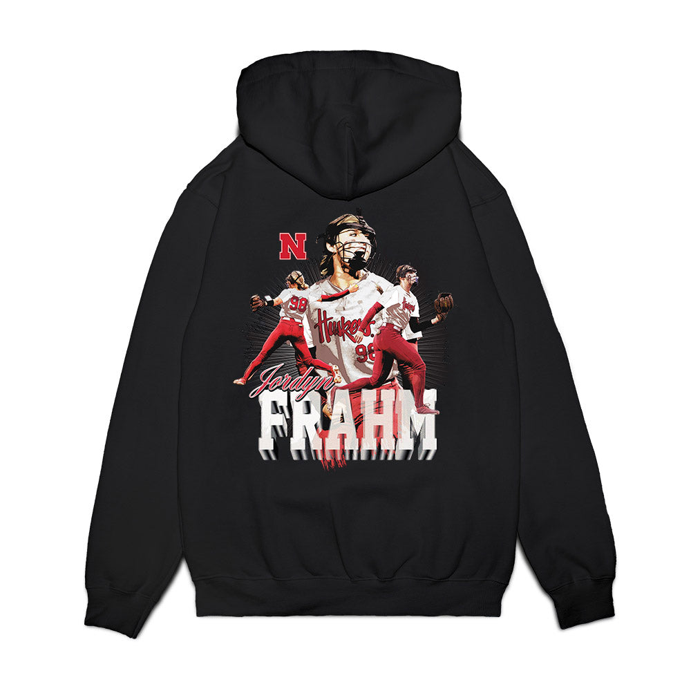 Nebraska - NCAA Softball : Jordyn Frahm - Collage Premium Hooded Sweatshirt-1