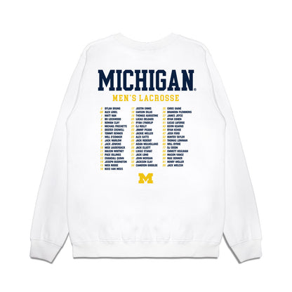 Michigan - NCAA Men's Lacrosse : - Roster Premium Crewneck Sweatshirt-1