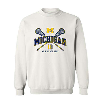 Michigan - NCAA Men's Lacrosse : Carson Billig - Sports Shersey Crewneck Sweatshirt-0