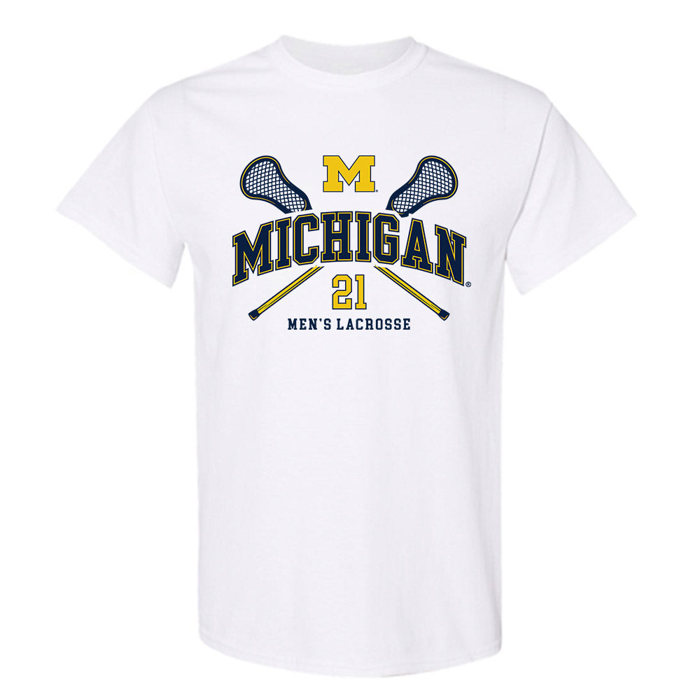 Michigan - NCAA Men's Lacrosse : Ryan Lyngklip - Sports Shersey T-Shirt-0