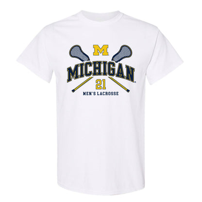 Michigan - NCAA Men's Lacrosse : Ryan Lyngklip - Sports Shersey T-Shirt-0